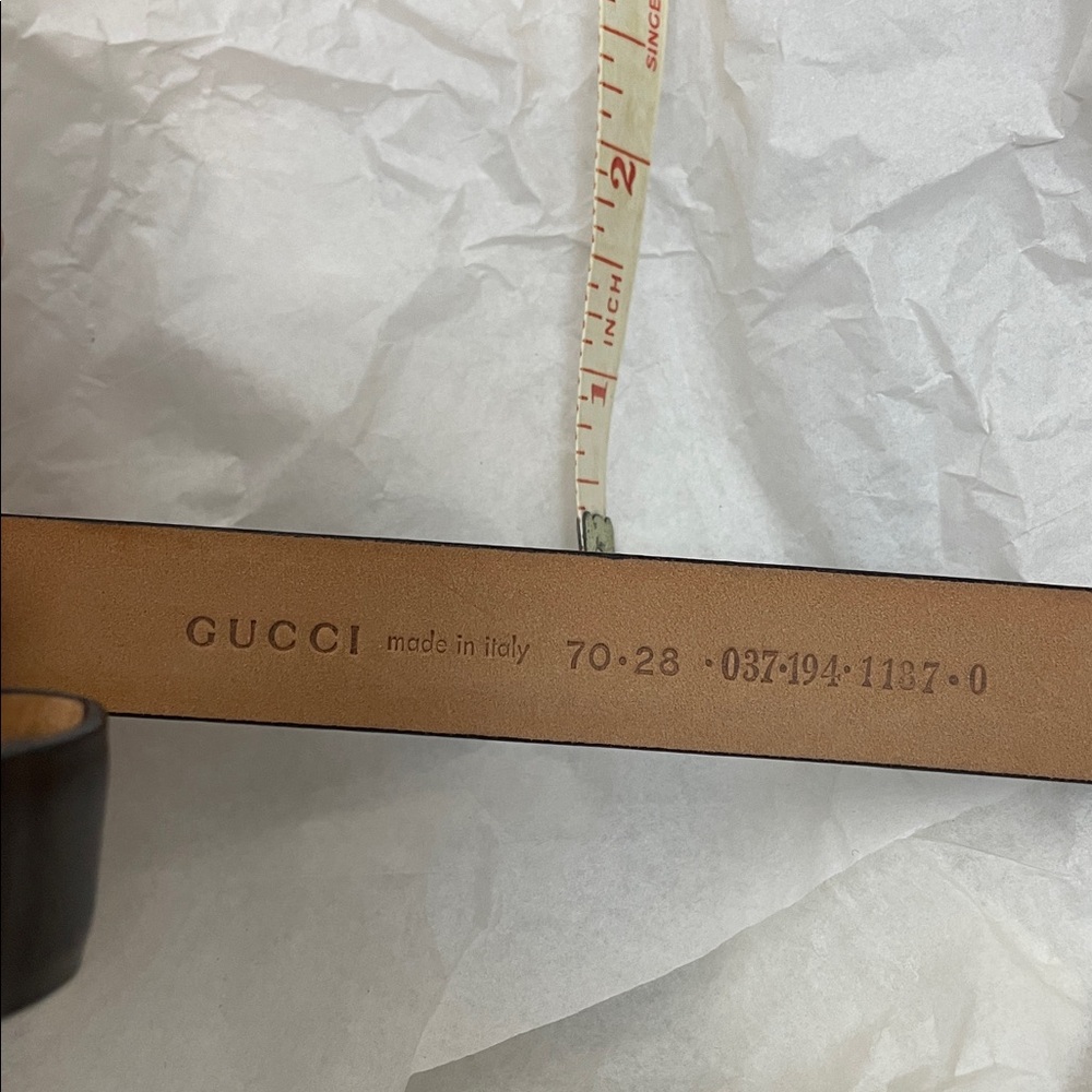 Gucci Brown Leather Belt with Gold Buckle - Picture 15 of 16